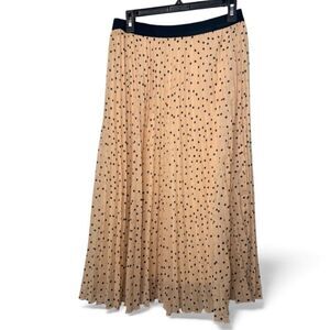 Style & Co, Pleated Polka Dot Midi Skirt, Size Small (NWT)
